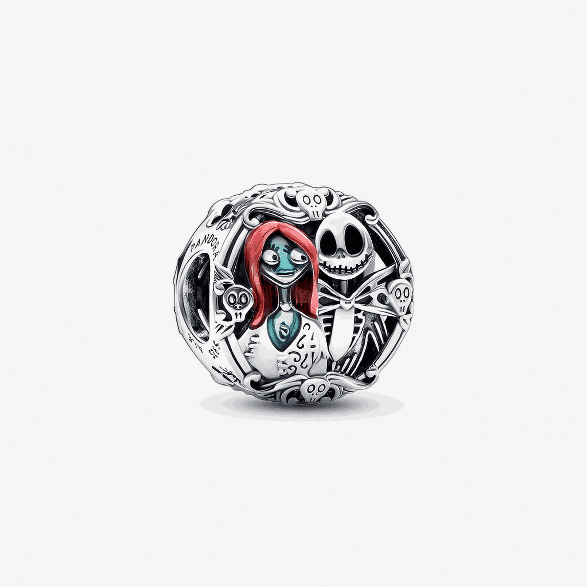 Charm Pandora de plata con diseño de Jack y Sally de Pesadilla Antes de Navidad de Disney - 792292C01