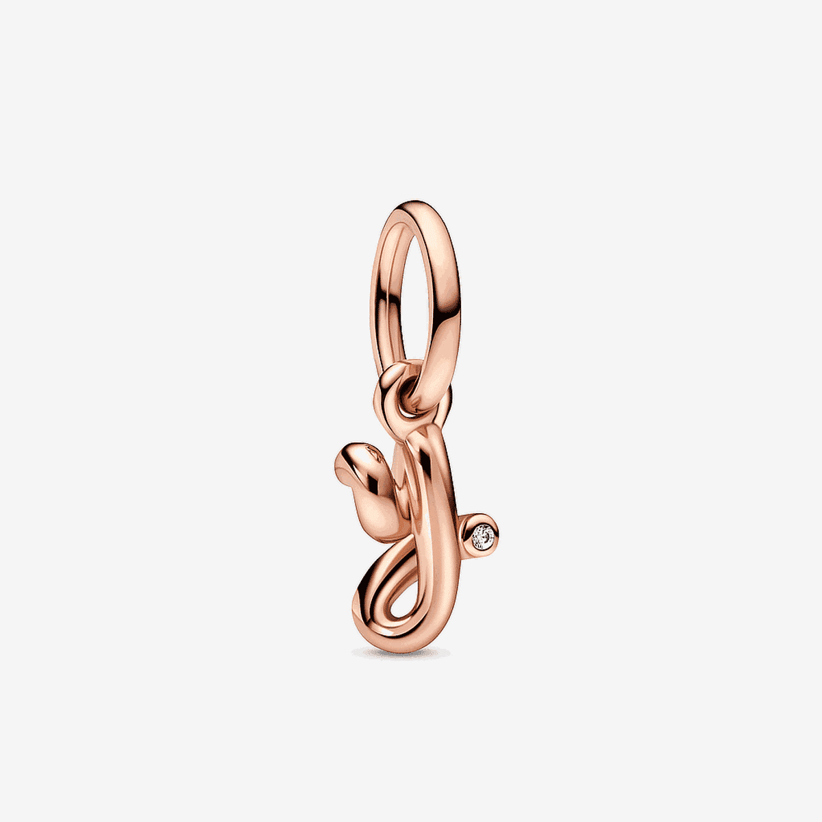 Charm colgante letra y minúscula Pandora chapado en oro rosa - 782458C01
