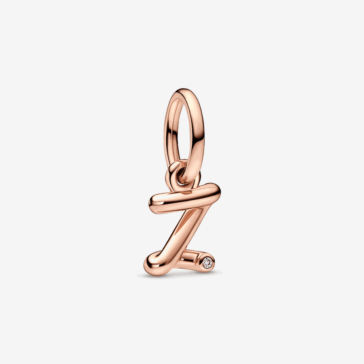 Charm colgante letra z Pandora en oro rosa de 14k con detalle de cristal - 782457C01