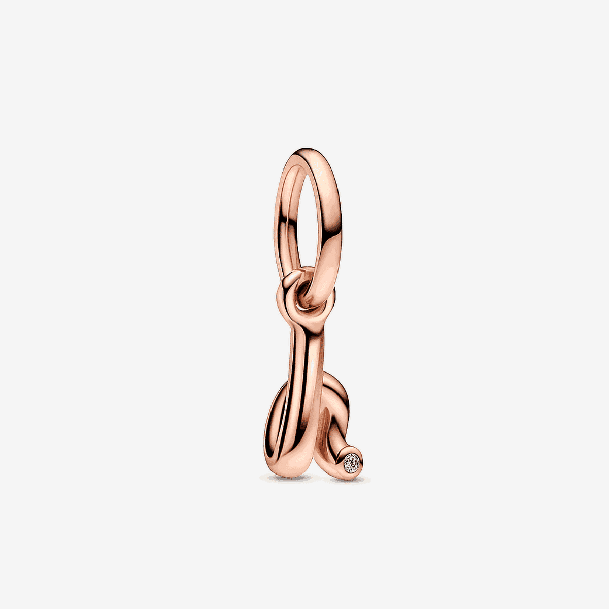 Charm colgante letra h Pandora en oro rosa de 14k con detalle de cristal - 782462C01