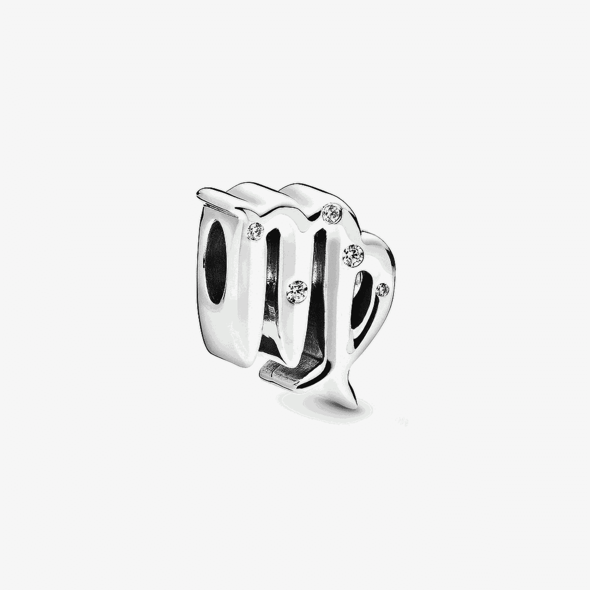 Charm Pandora de plata con diseño del signo Virgo y cristales brillantes - 798417C01