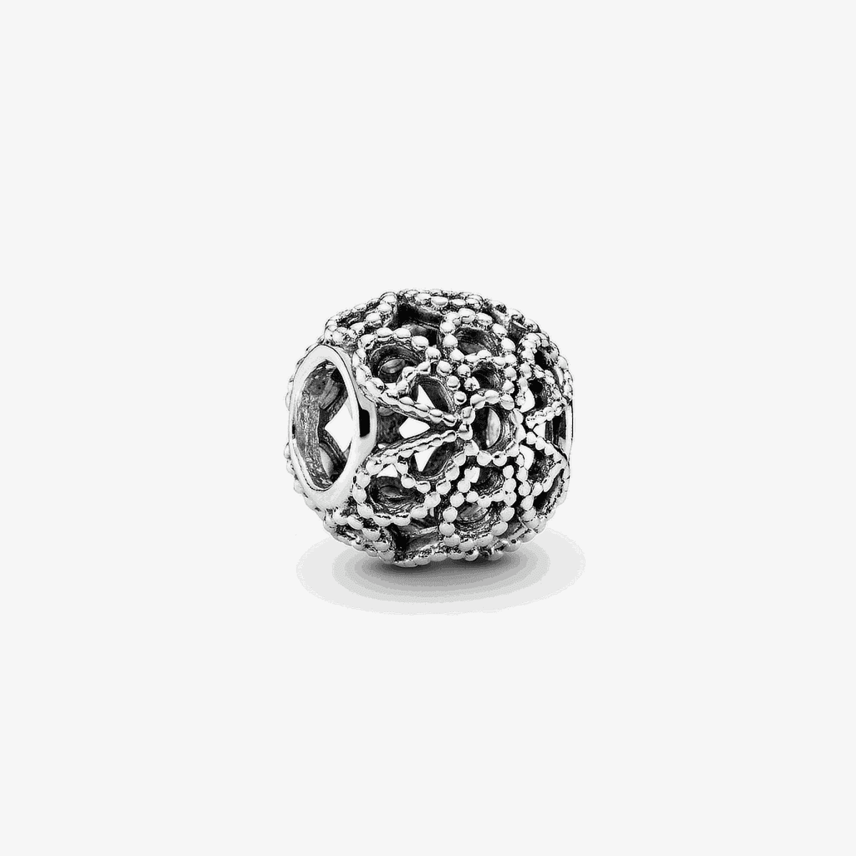 Charm Pandora de plata calado con diseño de rosas - 791282