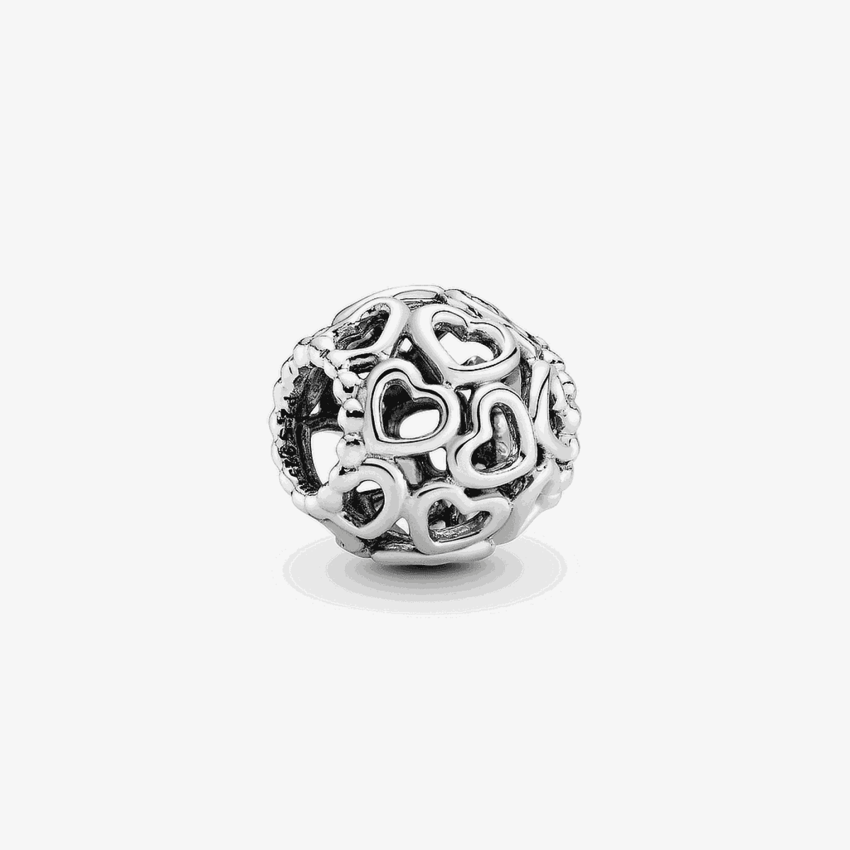 Charm Pandora Abre tu corazón en plata de ley con diseño de corazones calados - 790964