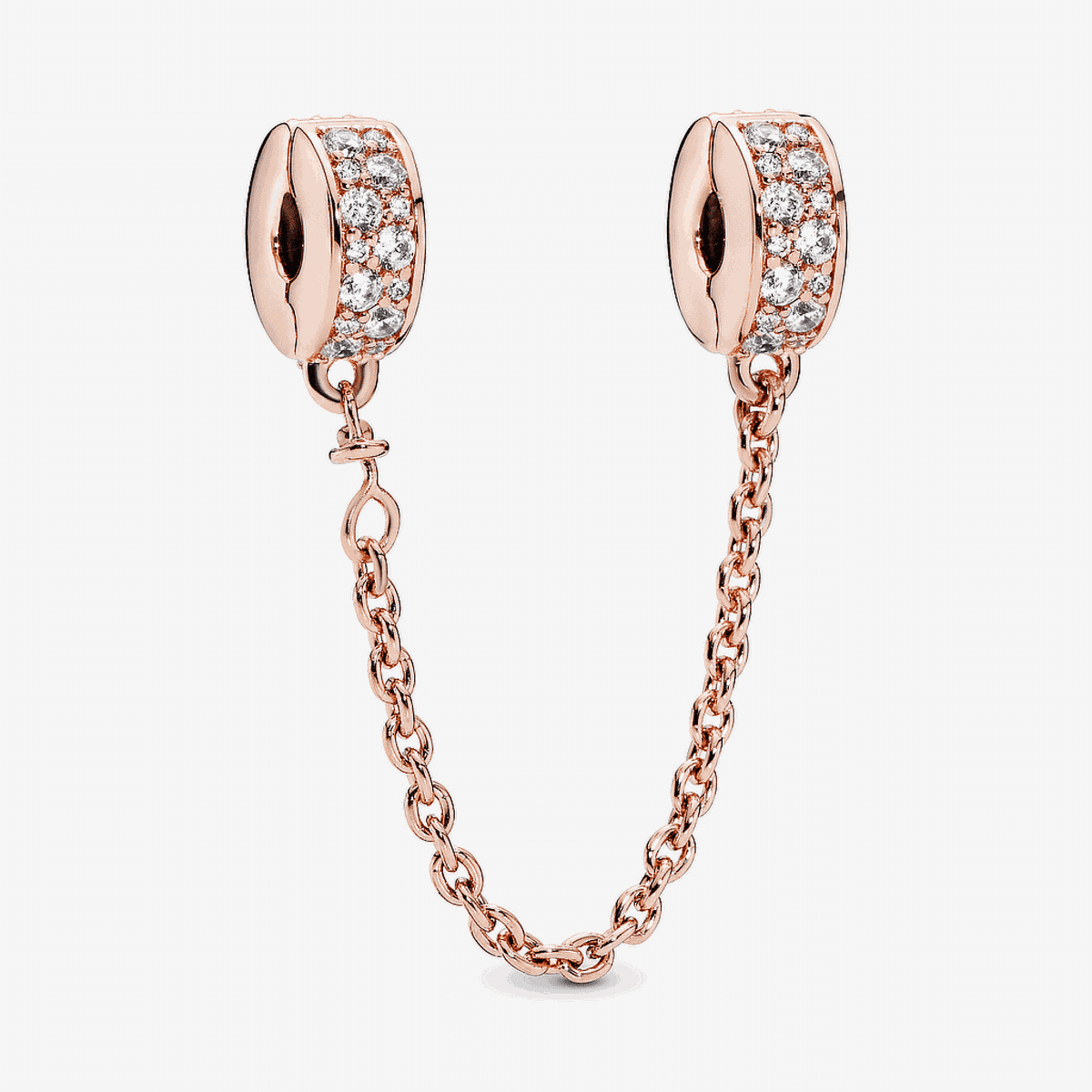 Cadena Pandora de seguridad Elegancia Brillante en Rose con cristales - 786322CZ-05 Cadena Pandora de seguridad Elegancia Brillante en Rose con cristales - 786322CZ-05