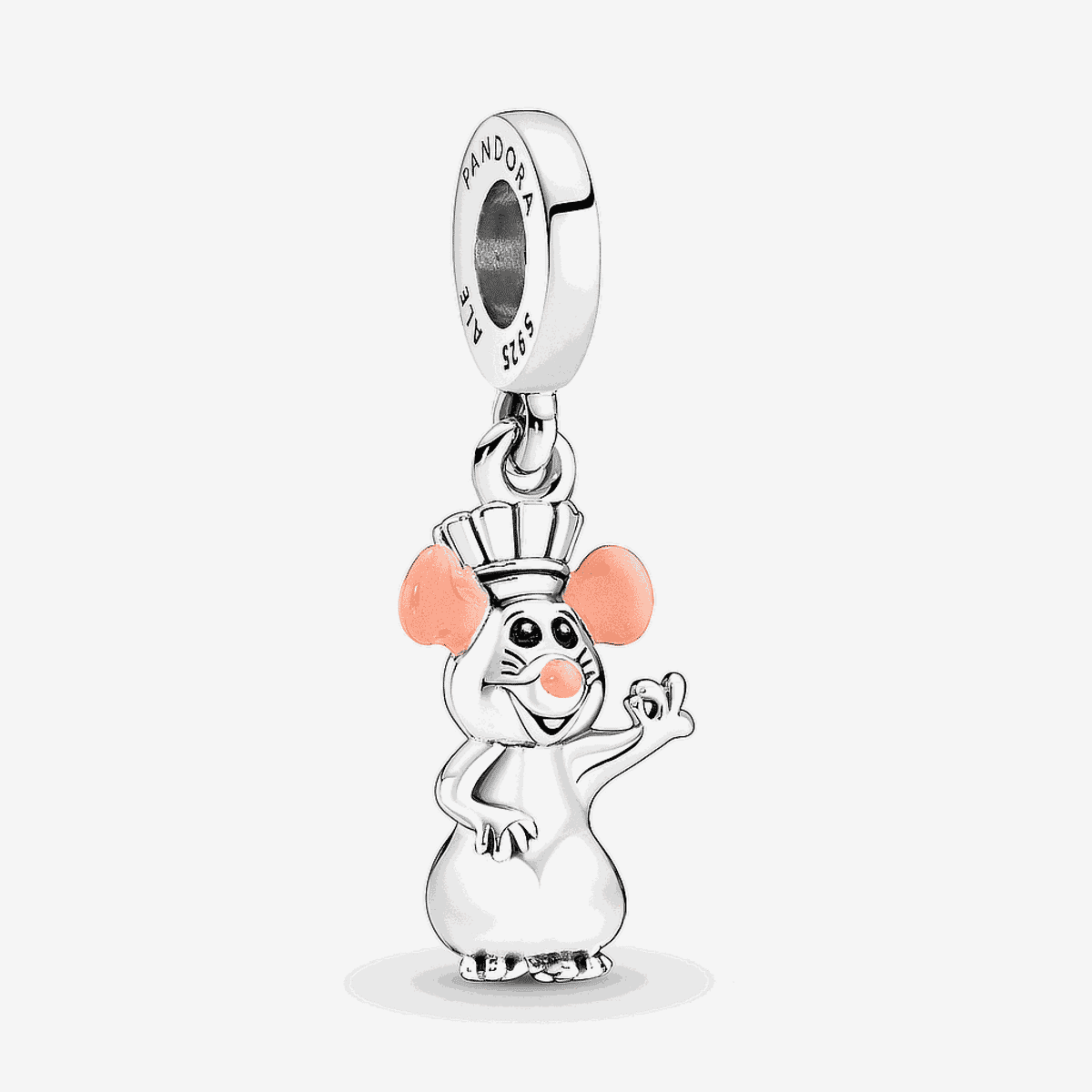 Charm colgante Pandora Remy de Pixar en plata de ley con detalles en coral - 792029C01