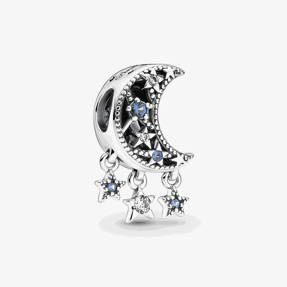 Charm Pandora Estrellas y Luna Creciente en plata con cristales azules y detalles calados - 799643C01