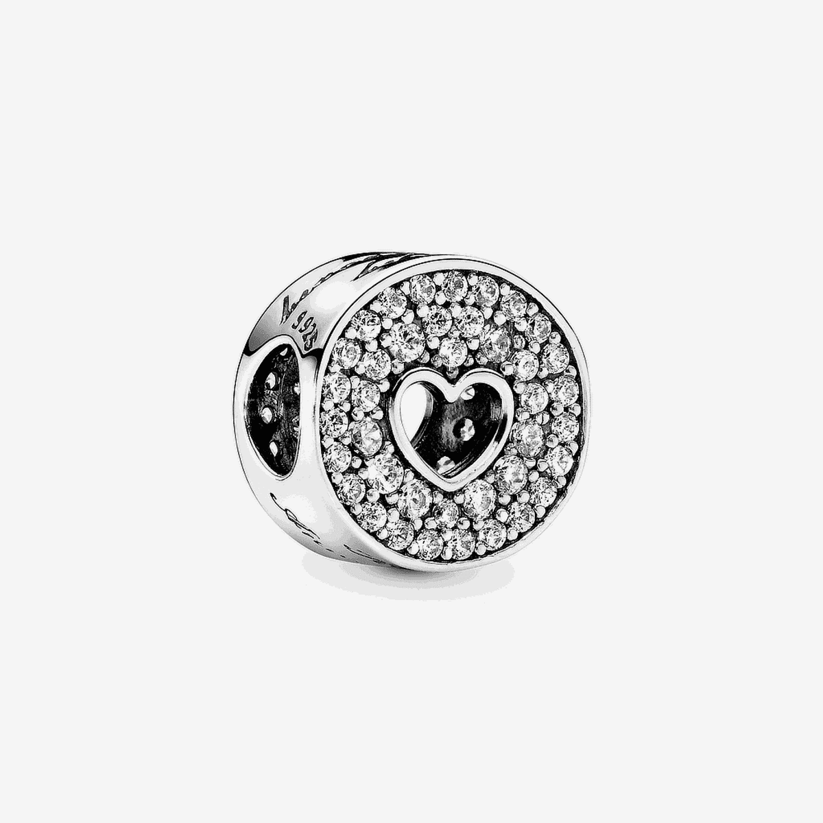 Charm Pandora Celebración de Aniversario en plata de ley con diseño circular y corazón central con cristales - 791977CZ