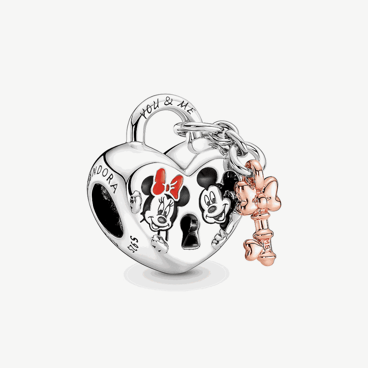 Charm Pandora Candado Mickey y Minnie Mouse de Disney - 780109C01