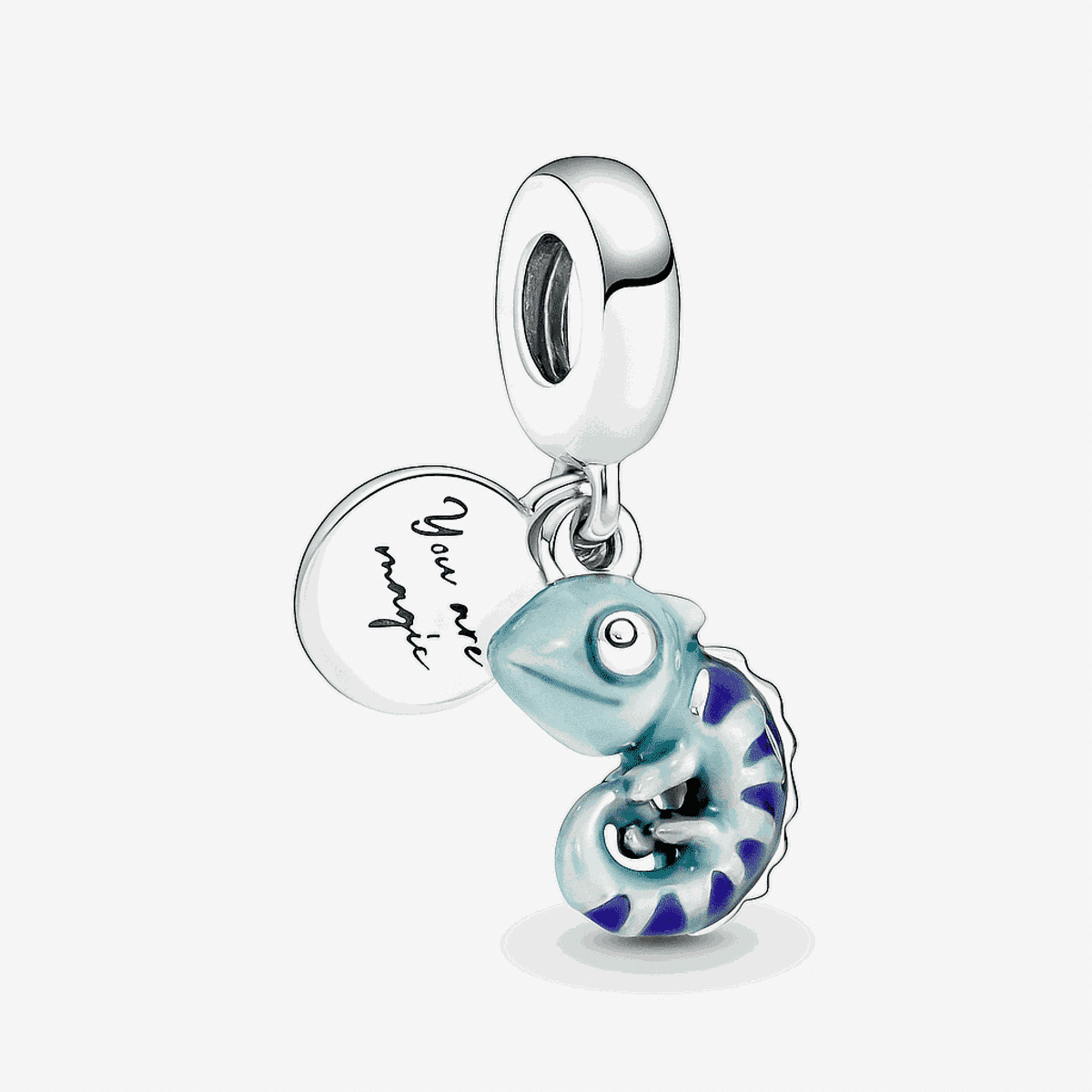 Charm colgante Pandora en plata de ley de camaleón en tonos azul y morado - 791676C01