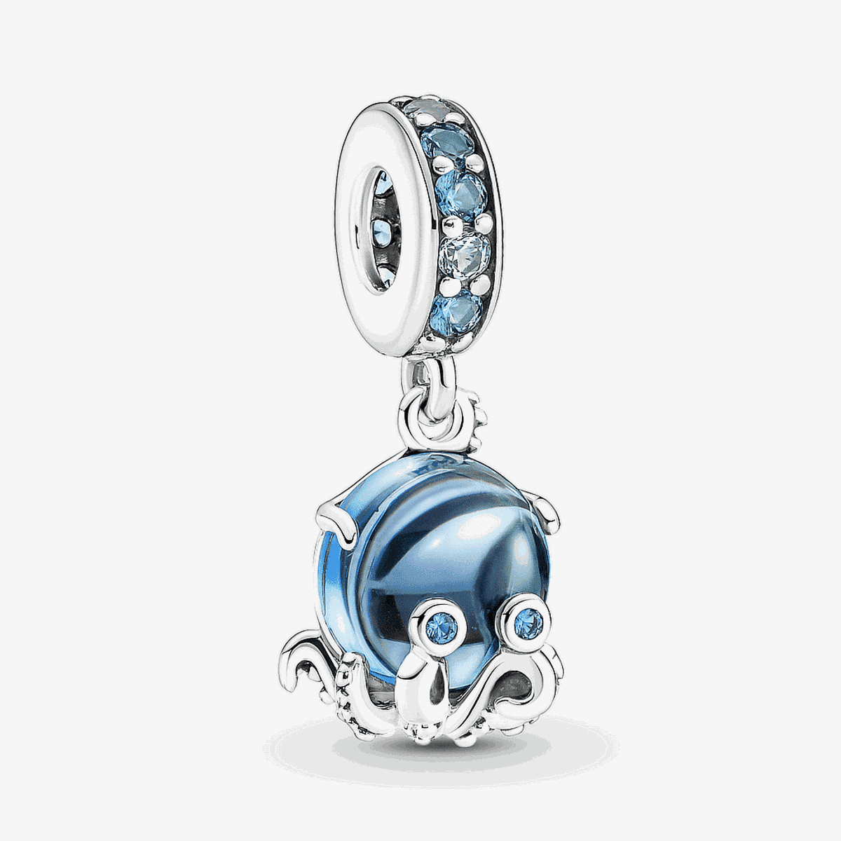 Charm colgante Pandora Pulpo en plata de ley con cristal de Murano azul - 791694C01