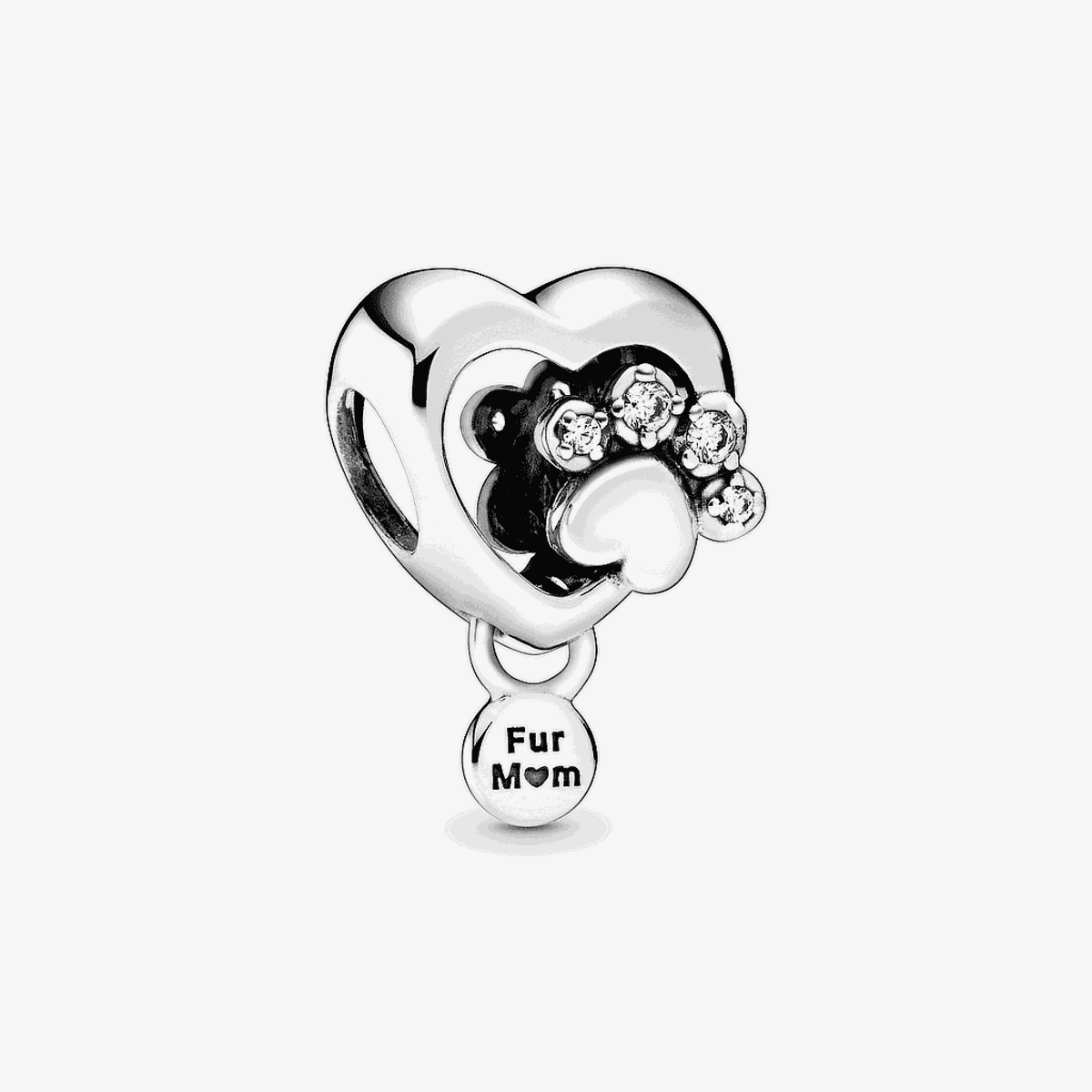 Charm Pandora Corazón y Huella de Pata Brillante - 798873C01