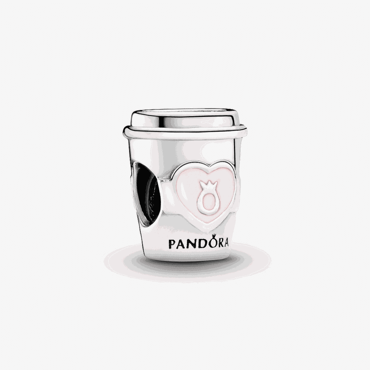 Charm Pandora en plata de ley Bebida para Llevar con corazón rosa - 797185EN160