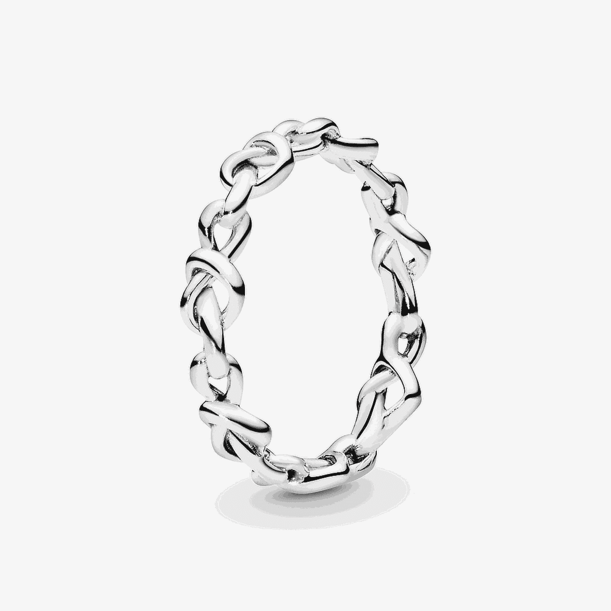Anillo Pandora en plata de ley Corazones Anudados - 198018