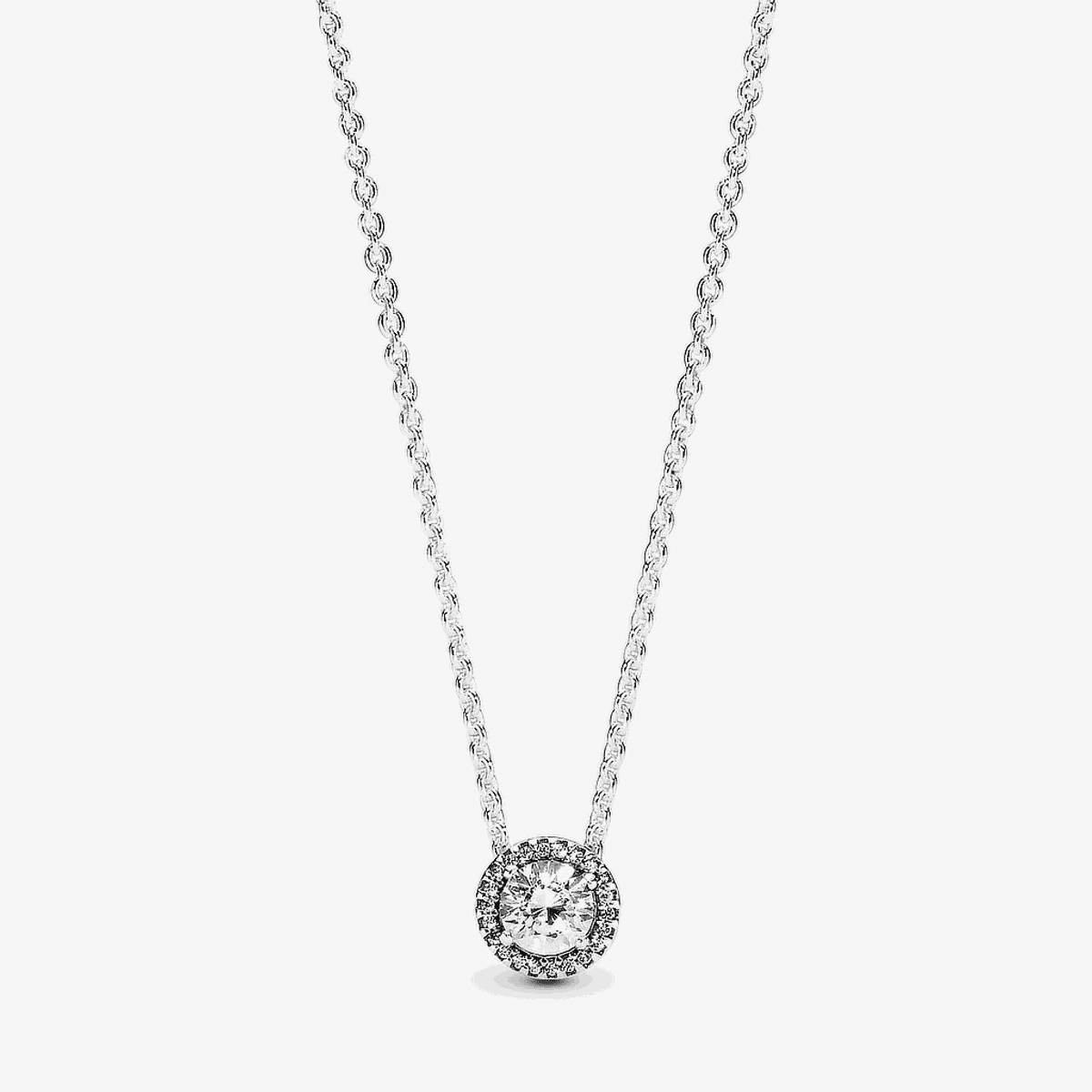 Collar Pandora Elegancia Clásica en plata de ley con piedras brillantes circulares - 396240CZ-45