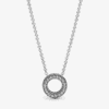 Collar en plata de ley Corazones de Pandora 397436CZ-45