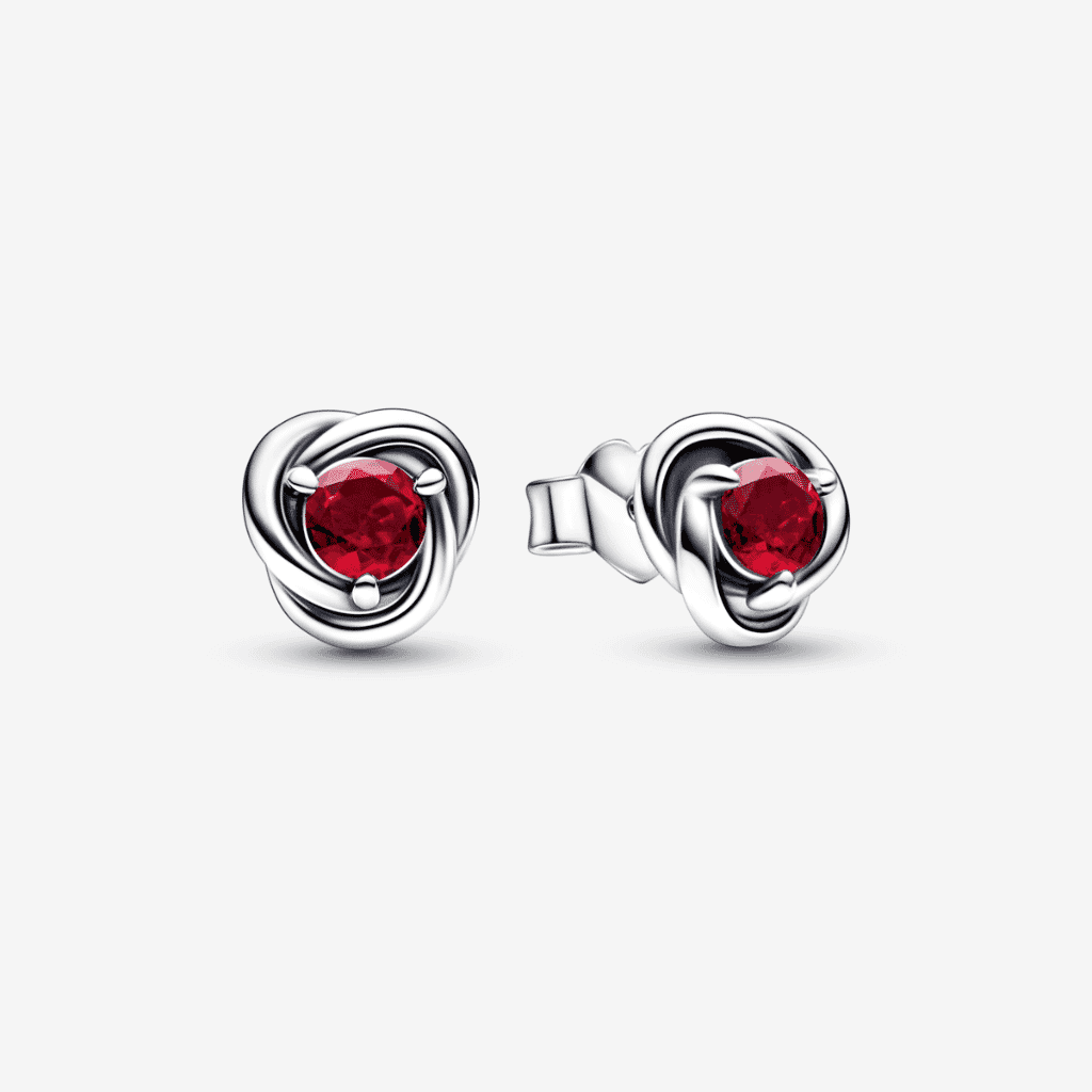 Pendientes Pandora de botón Circulo Eternity Rojo - 292334C01