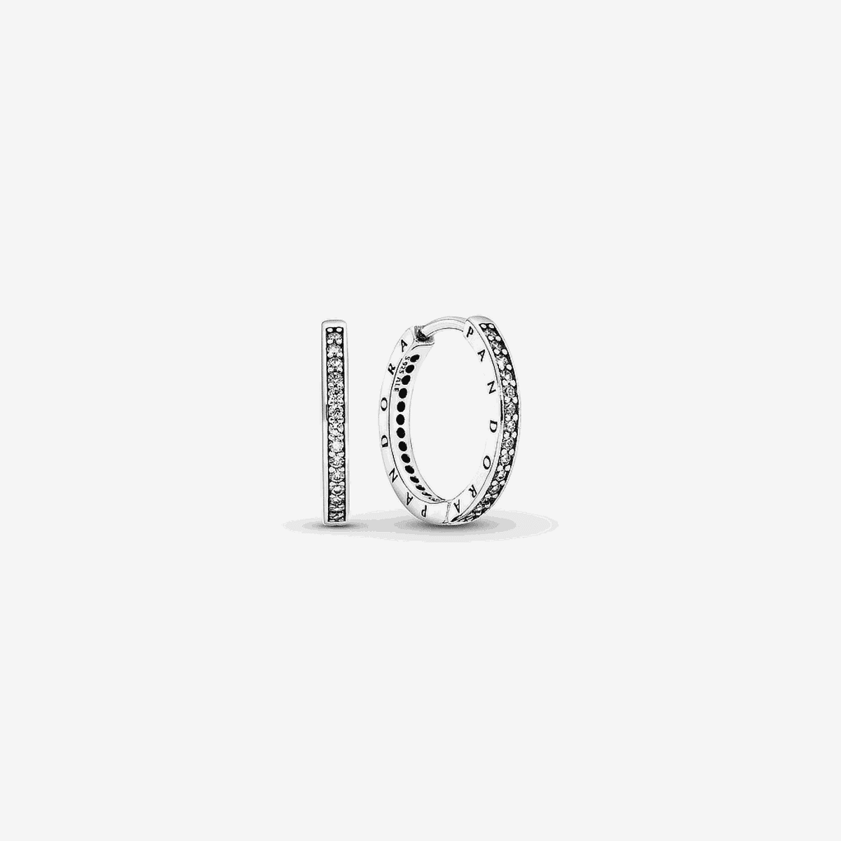 Pendientes Aro logo Pandora en plata de ley con cristales - 290558CZ