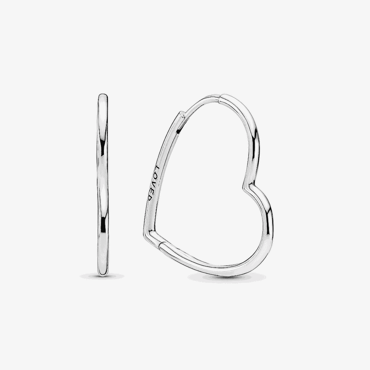 Pendientes Pandora aro en plata de ley Corazones de Amor Asimétricos - 297822
