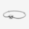 Pulsera Pandora Moments Cadena de Serpiente con cierre de Corazón Macizo 590719
