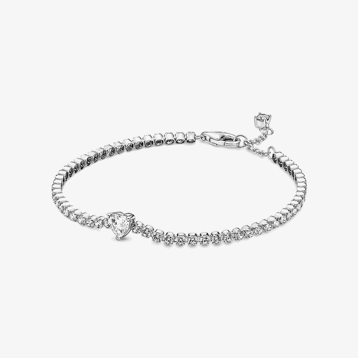 Pulsera Pandora Corazón Brillante de plata con cristales y charm central en forma de corazón - 590041C01