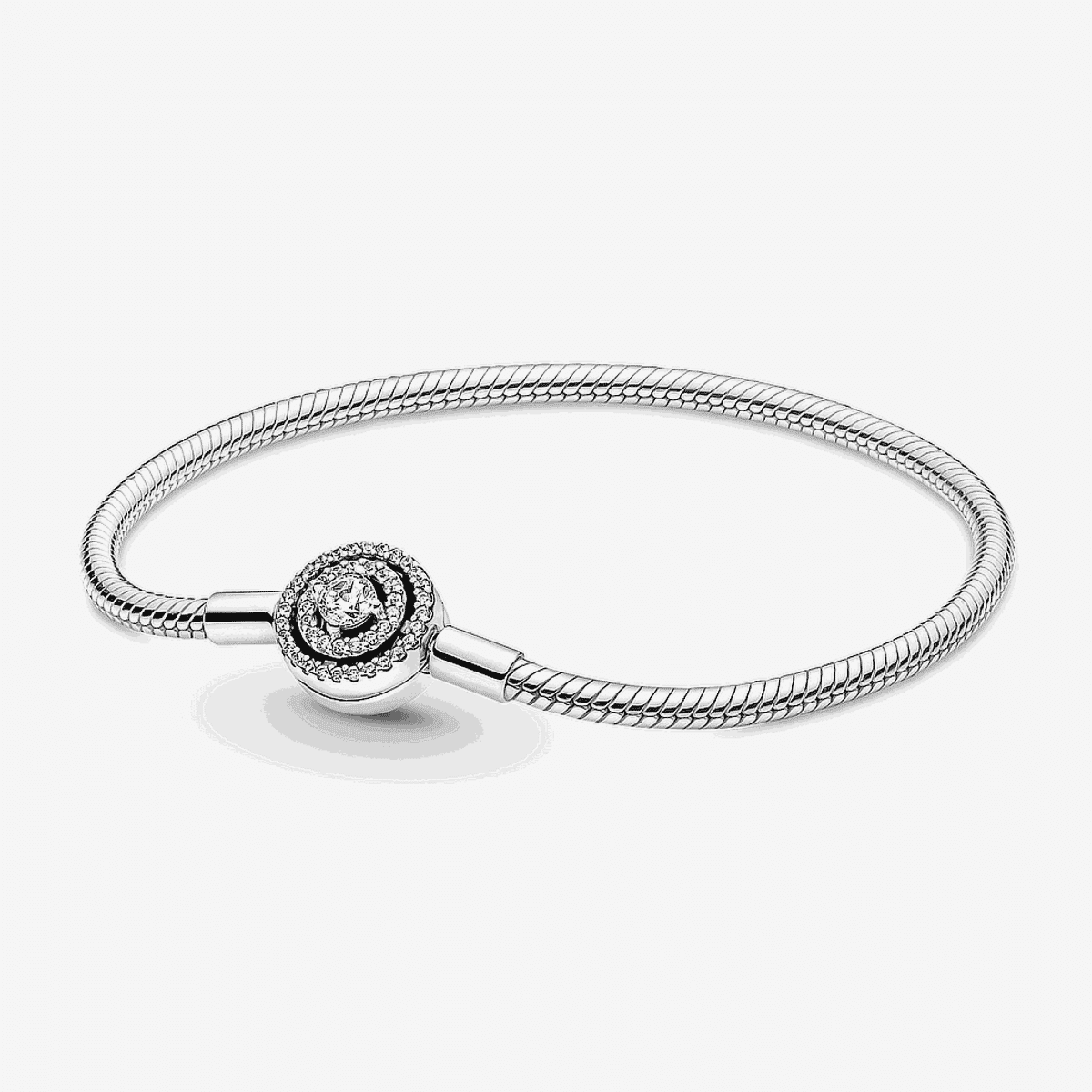 Pulsera Pandora Moments cadena de serpiente Halo con cierre brillante en plata de ley - 590038C01