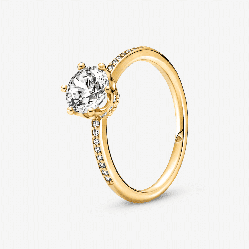 Anillo Pandora Solitario Corona Brillante Transparente - 168289C01