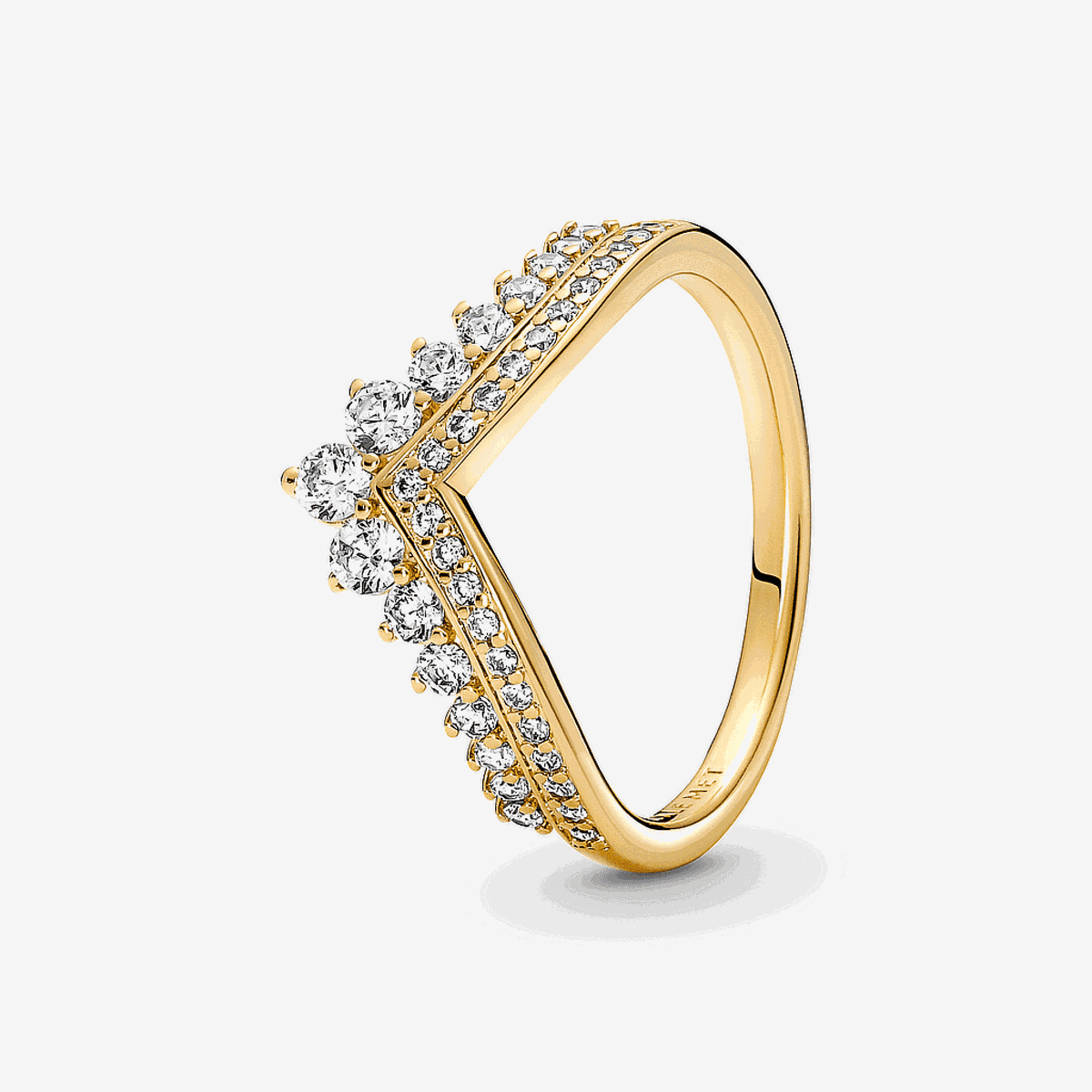 Anillo Pandora Tiara Deseo chapado en oro con cristales brillantes - 167736C01