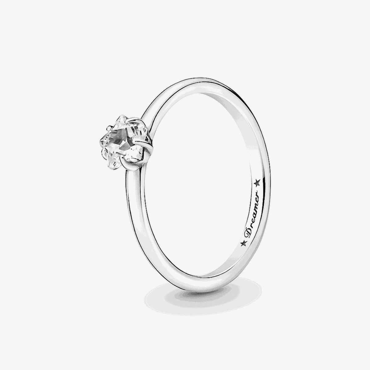 Anillo Pandora Solitario Estrella Brillante Celestial en plata de ley con cristal central - 190026C01