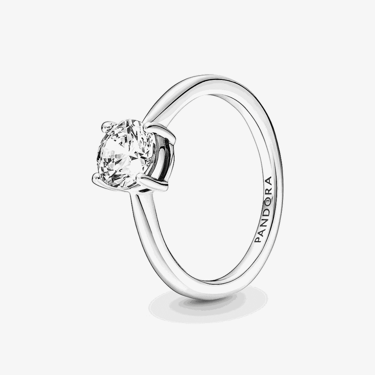 Anillo Pandora Solitario Brillante en plata de ley con cristal central - 190052C01