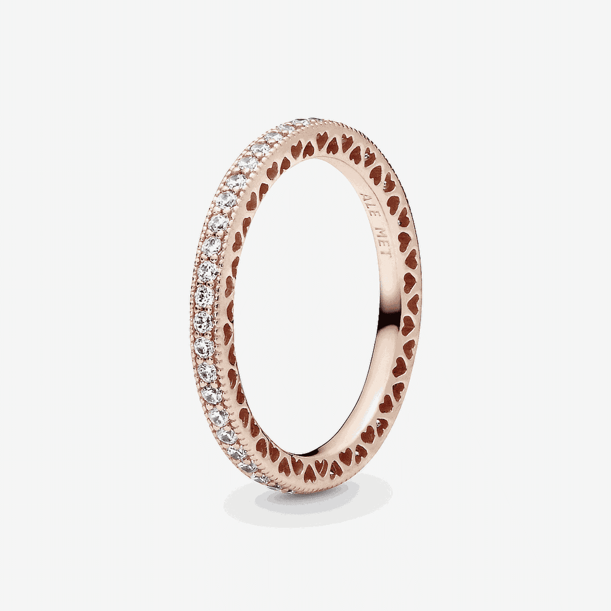 Anillo Pandora Corazones en aleación chapada en oro rosa con circonitas - 180963CZ