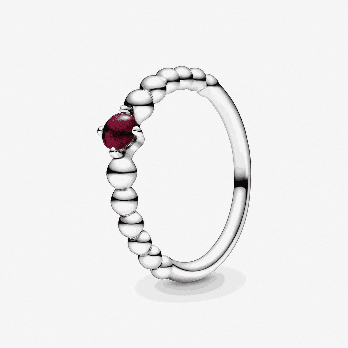 Anillo Pandora Esferas Rojo Oscuro en plata de ley con piedra roja - 198867C08