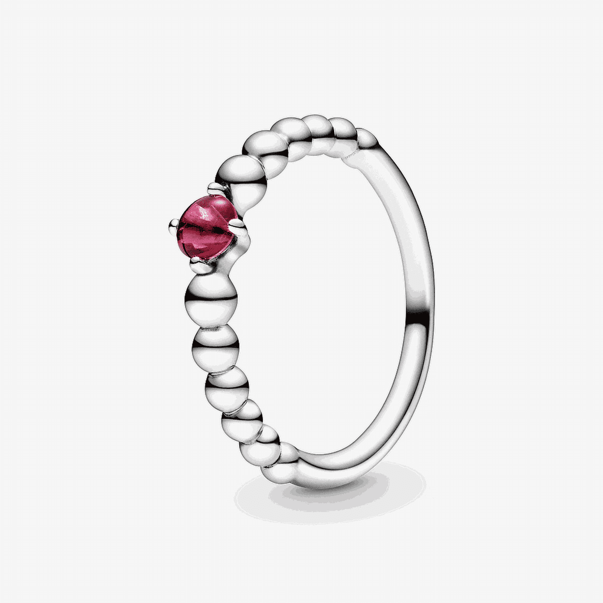 Anillo Pandora Esferas Rojo Brillante en plata de ley con piedra rosa - 198867C02