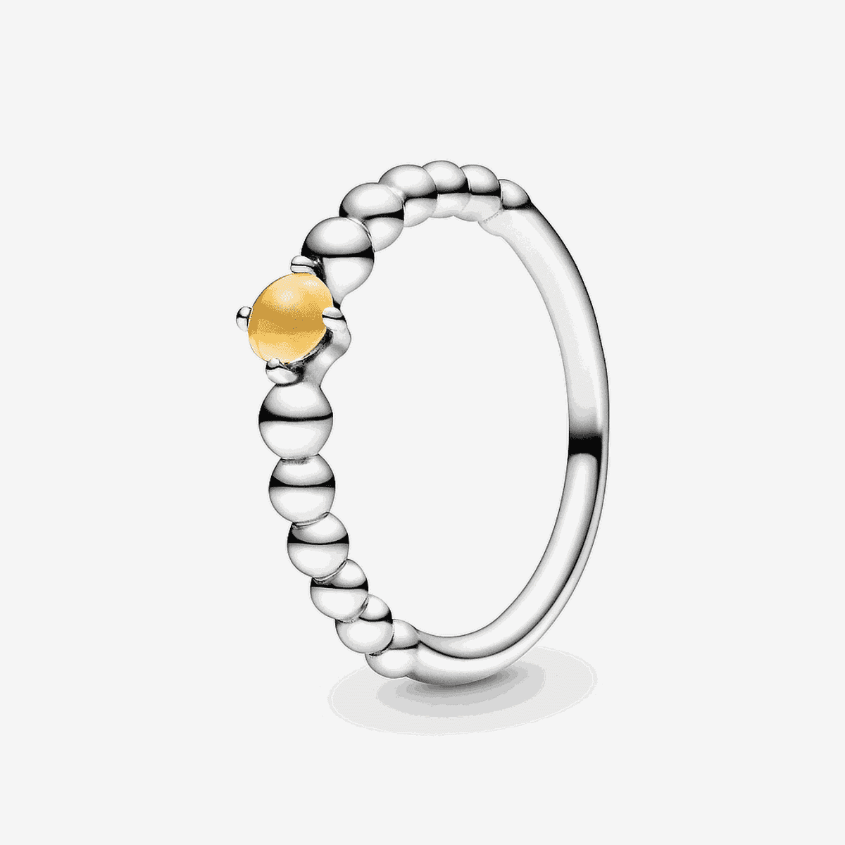 Anillo Pandora Esferas de Miel en plata de ley con piedra ámbar - 198867C11