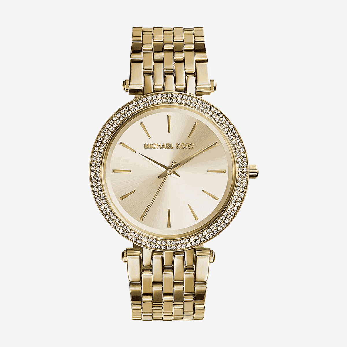 Reloj Michael Kors Darci dorado con bisel de cristales y esfera champagne - MK3191