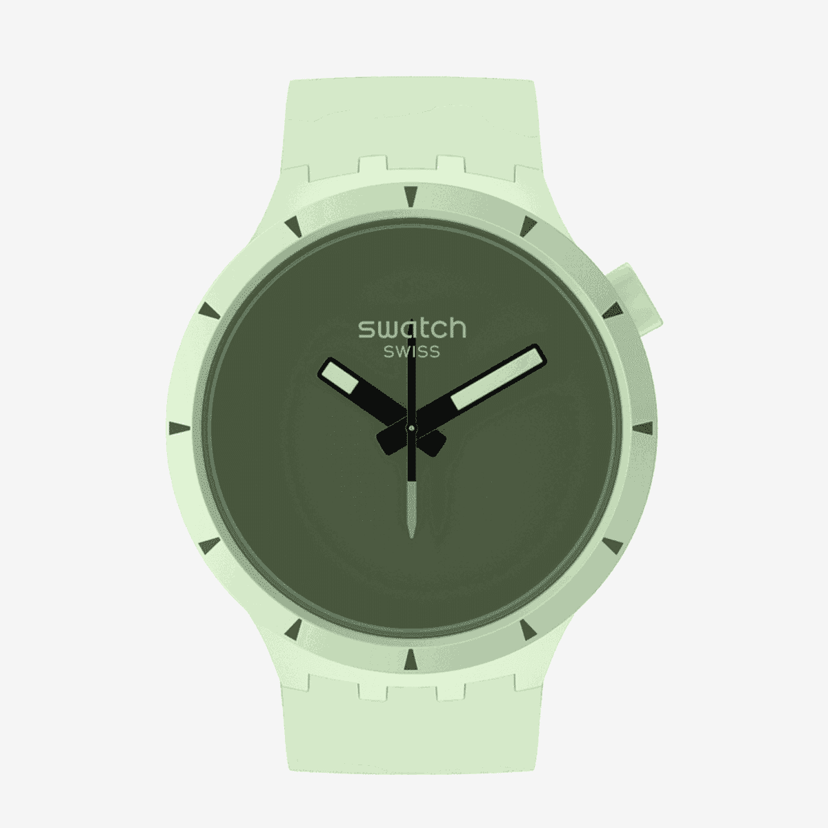 Reloj Swatch Big Bold Bioceramic Forest con caja y correa verde menta, esfera verde oscuro - SB03G100