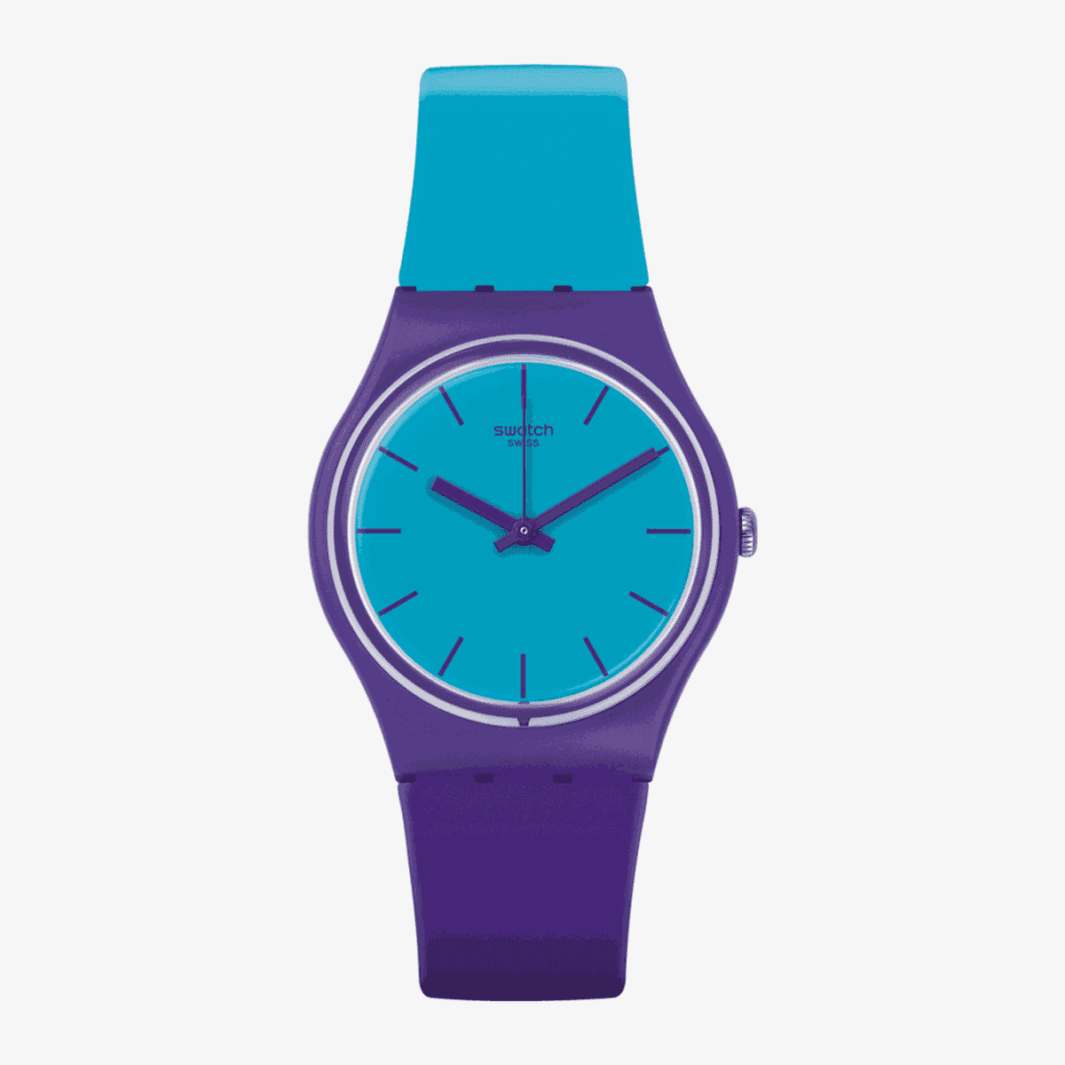Reloj Swatch Mixed Up con caja púrpura y esfera turquesa - GV128