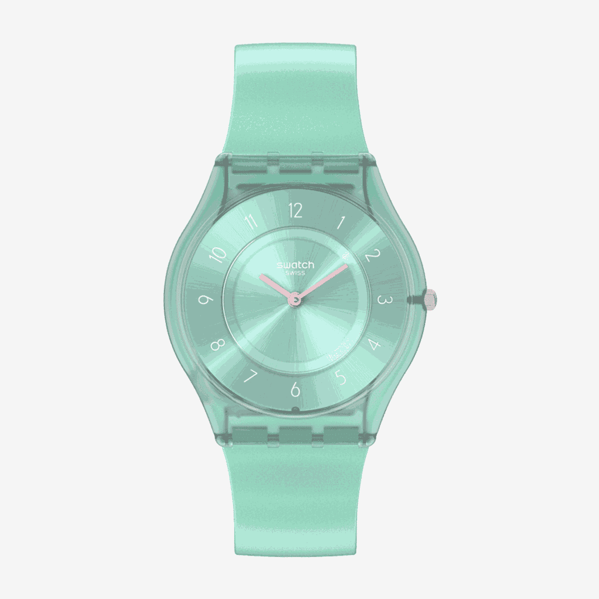 Reloj Swatch Pastelicious Teal con caja y correa en verde menta - SS08L100