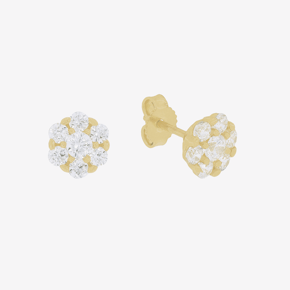 Pendientes Yellow Snow de Castejón en baño de oro con cristales - 257086