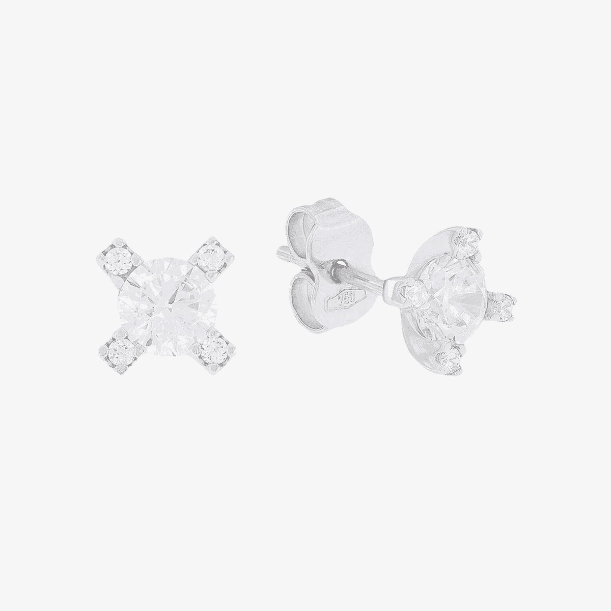Pendientes de botón Cross de Castejón en plata con diseño de cruz - 206138