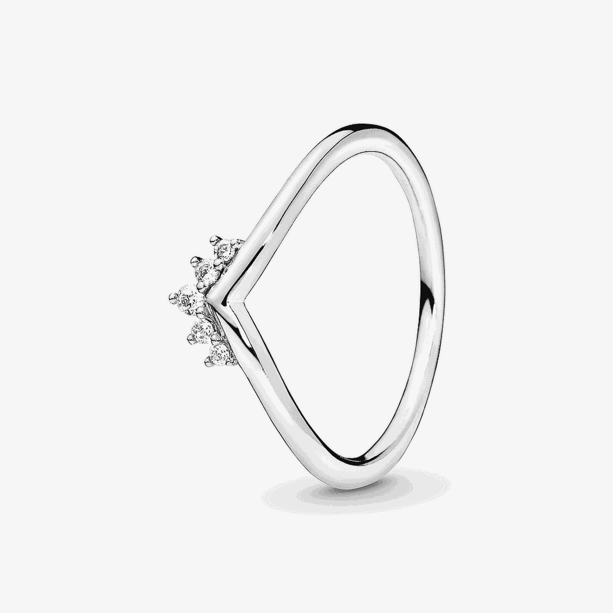 Anillo Pandora Deseo Clásico con tiara en plata y circonitas, vista frontal - 198282CZ