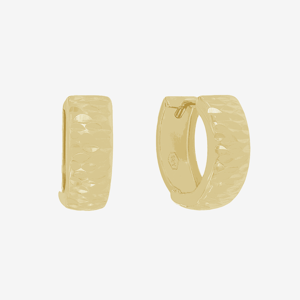 Pendientes de aro Roobs Castejón bañados en oro con textura - 159392