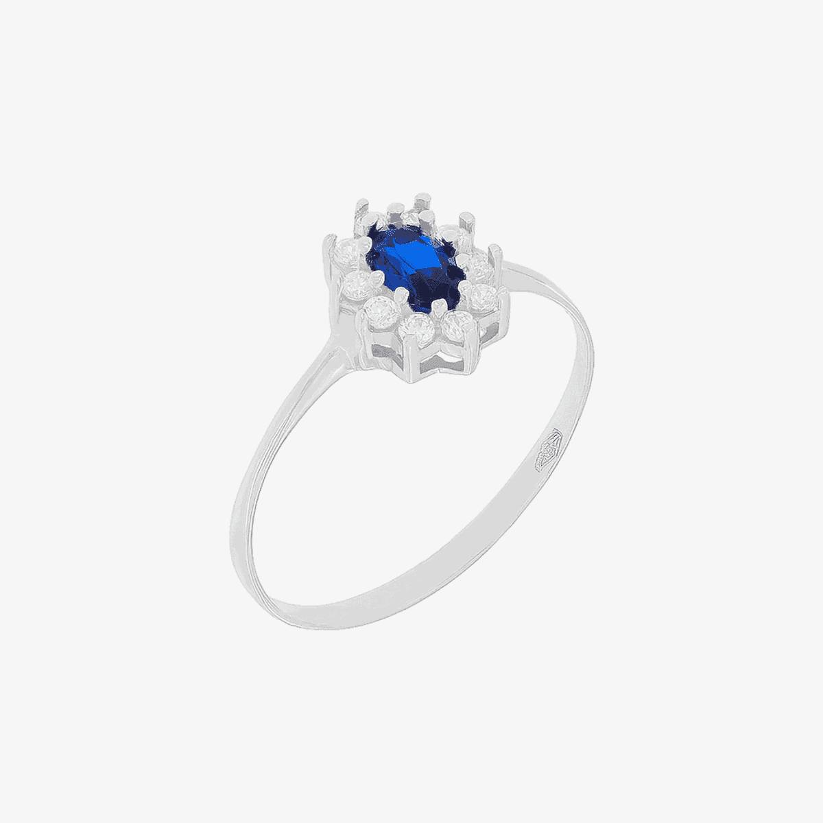 Anillo Lady Zafiro de Castejón en plata con piedra central azul zafiro y circonitas blancas - 147870