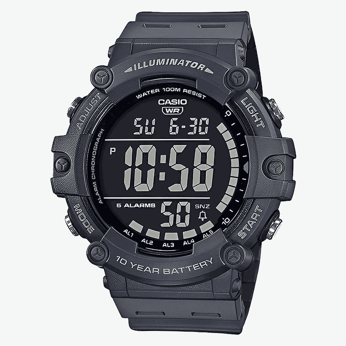 Reloj Casio Collection Brazalete Plástico Negro Esfera Negra - AE-1500WH-8BVEF