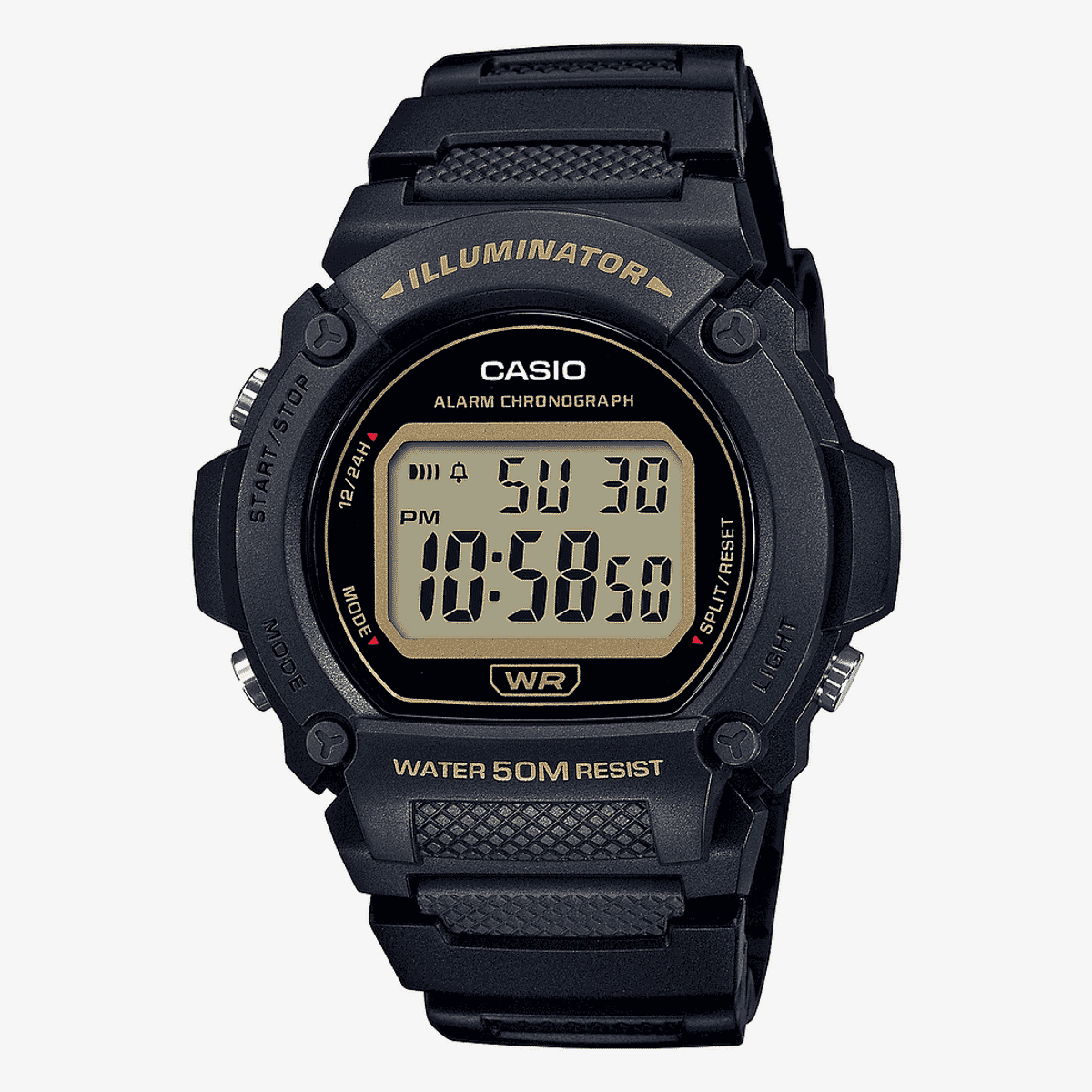 Reloj Casio Collection Illuminator Plástico Negro Caja Redonda - W-219H-1A2VEF