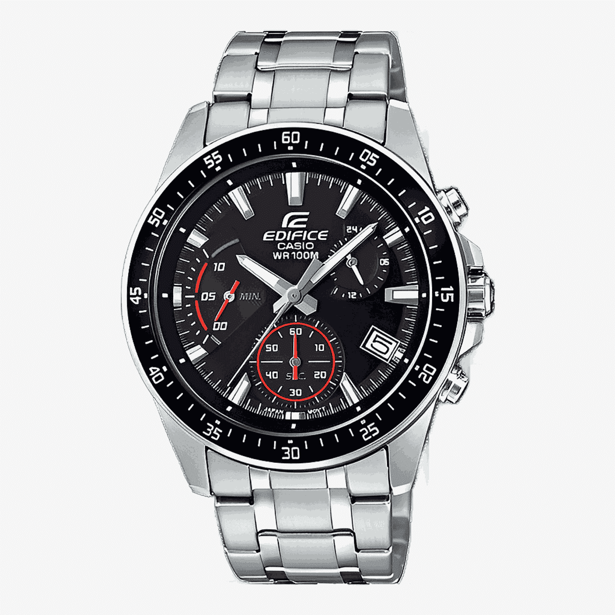 Reloj Casio Edifice Crono Acero Plateado Esfera Negra - EFV-540D-1AVUEF