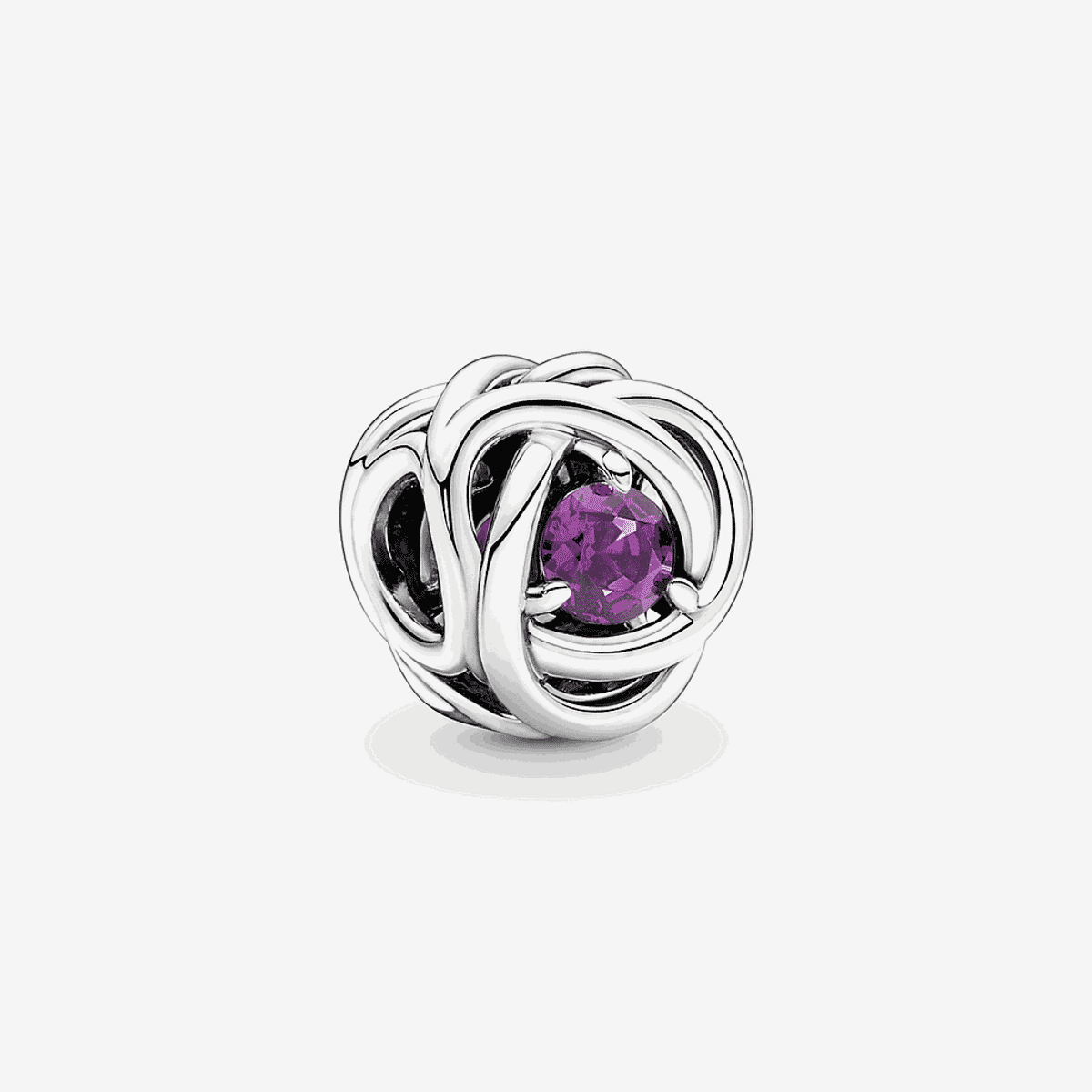 Charm Pandora Círculo Eternity Febrero en plata de ley con cristal morado - 790065C02