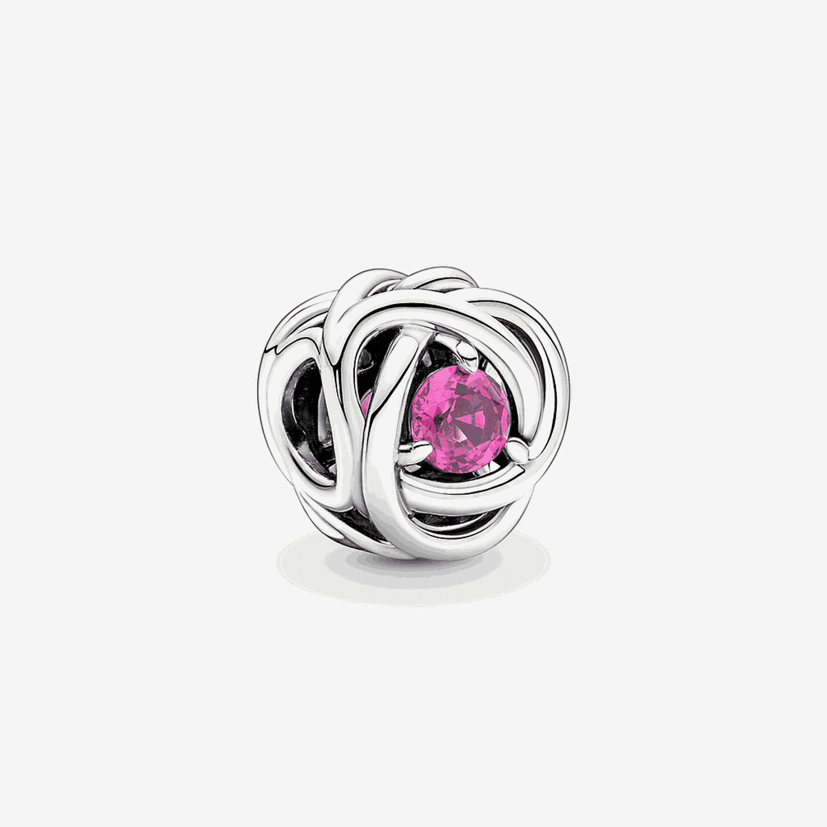 Charm Pandora Círculo Eternity Octubre en plata de ley con cristal rosa - 790065C05