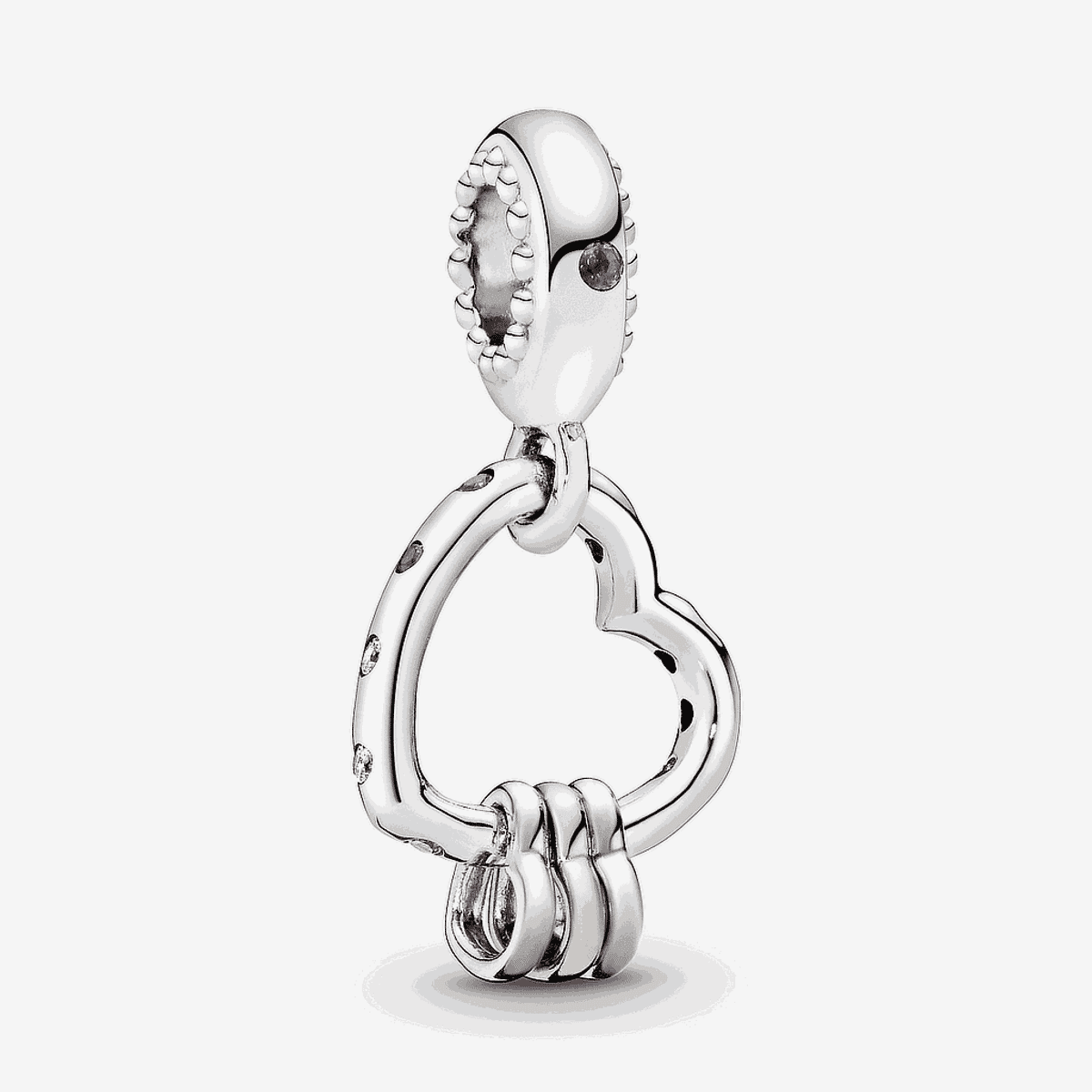 Charm colgante Pandora Corazón Lleno de Corazones en plata con detalles en Pandora Rose - 787247NLCMX