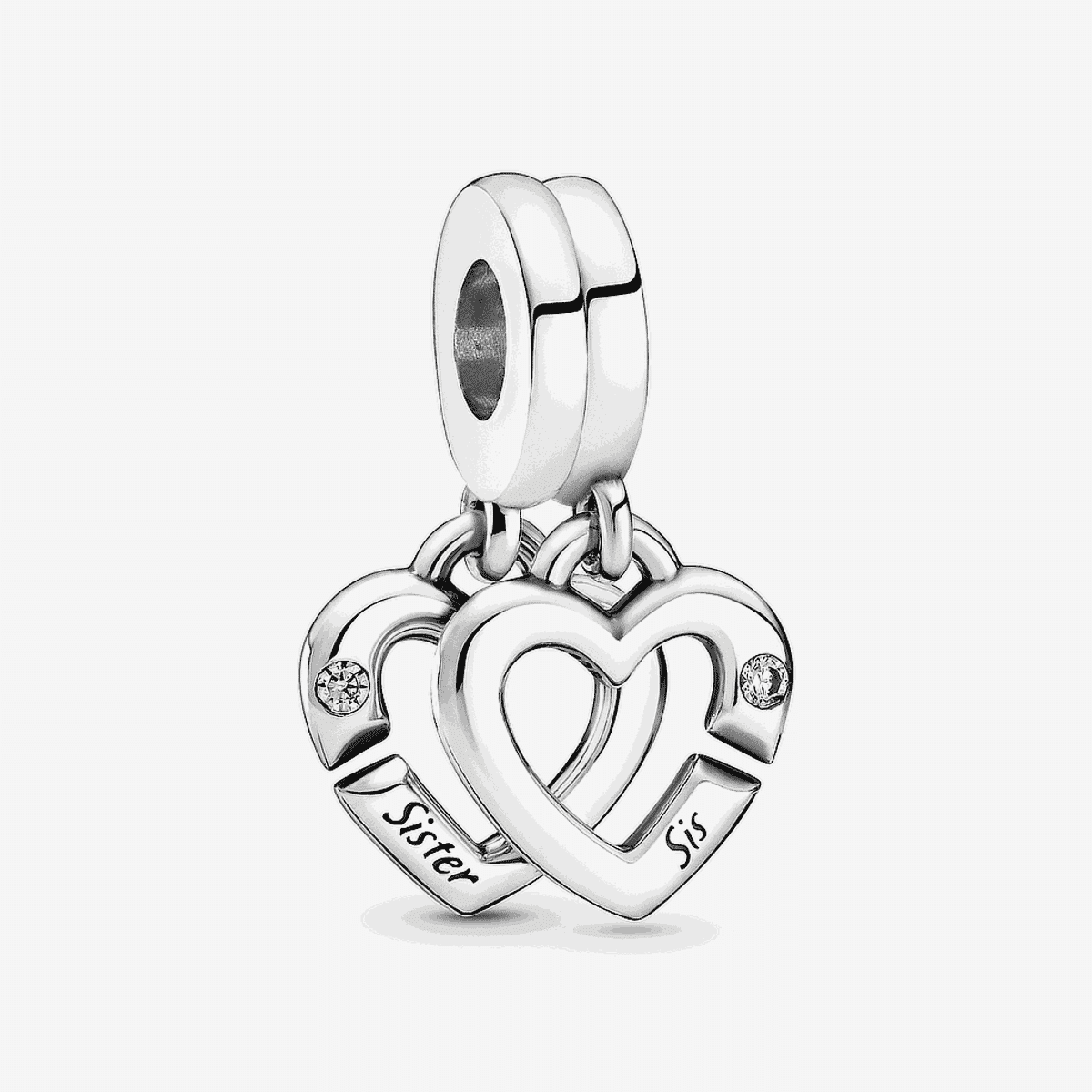 Charm colgante Pandora Hermanas Unidas Corazones Divididos en plata con cristales - 799538C01