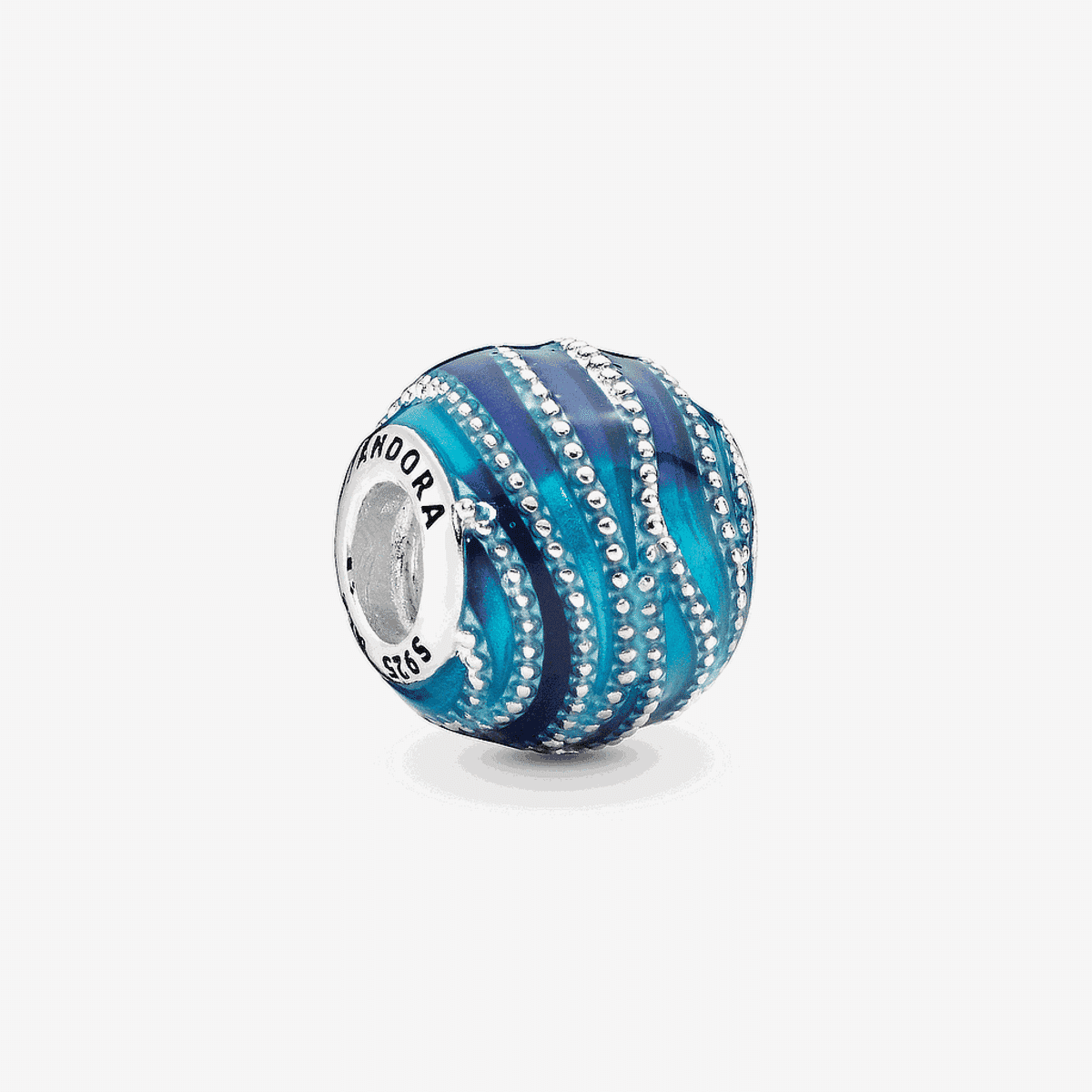 Charm Pandora en plata de ley Remolino Azul con cristales y esmalte azul - 797012ENMX